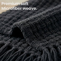 OLIVIA ROCCO Box Stitch Chenille Throw Soft Microfibre 130 x 170 cm