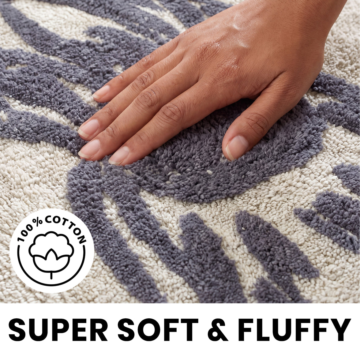 CHAMONIX Highland Cow Bath Mat 100% Cotton Soft Absorbent Non Slip Bathroom Rug 46 x 76 cm