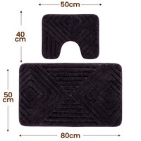 OLIVIA ROCCO diamond memory foam bathroom bath mat set with non-slip backing, 2-piece design, plush and absorbent.