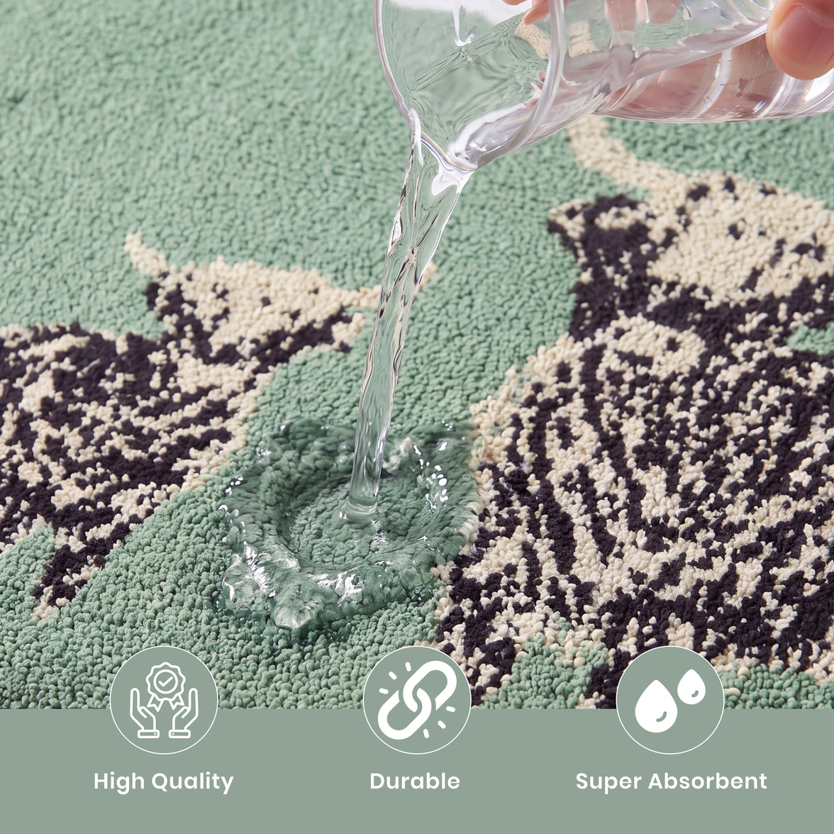 OLIVIA ROCCO Bath Mat Highland Cow Design 50 x 80 cm Absorbent Bathroom Rug