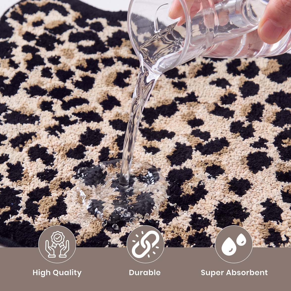 OLIVIA ROCCO Leopard Bath Mat 50 x 80 cm Animal Print Bathroom Rug