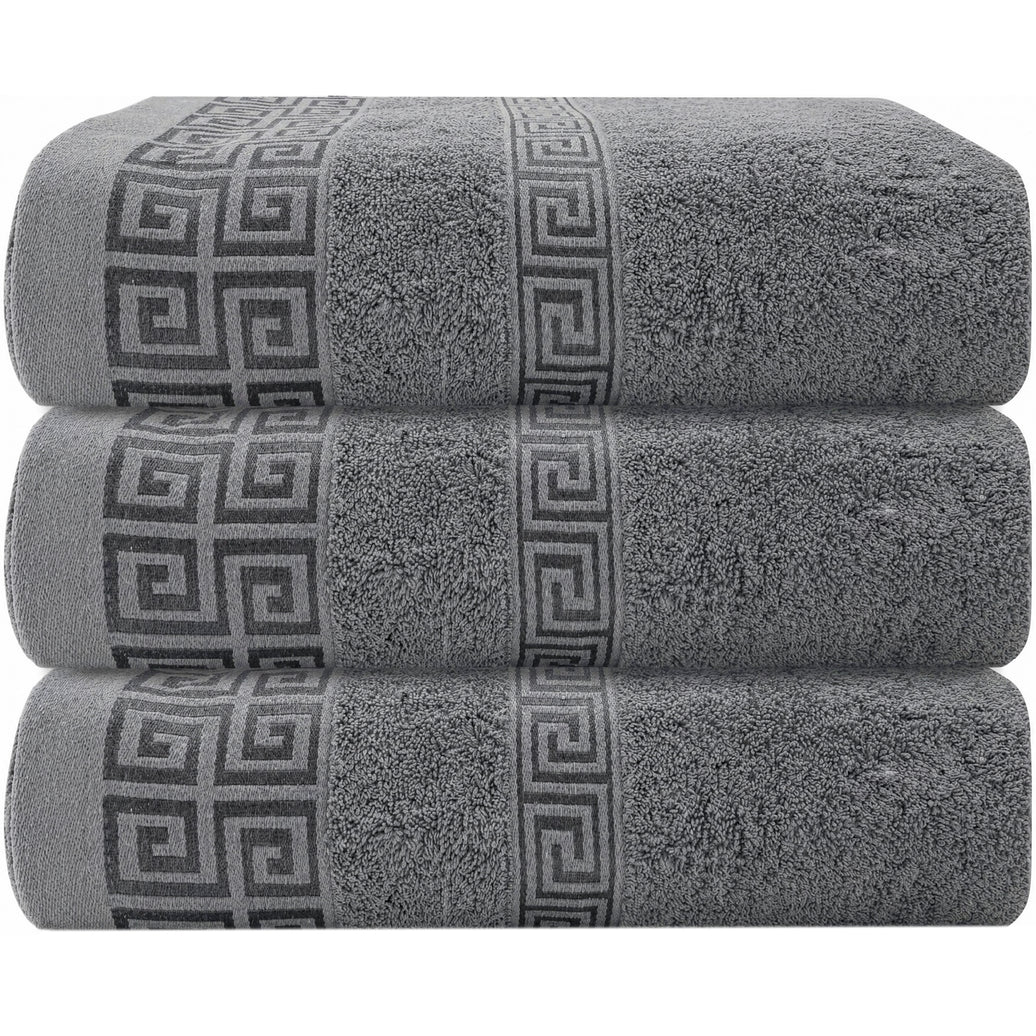 OLIVIA ROCCO Greek Microfibre Bath Sheets 3 Pack Super Absorbent 90 x 150 cm