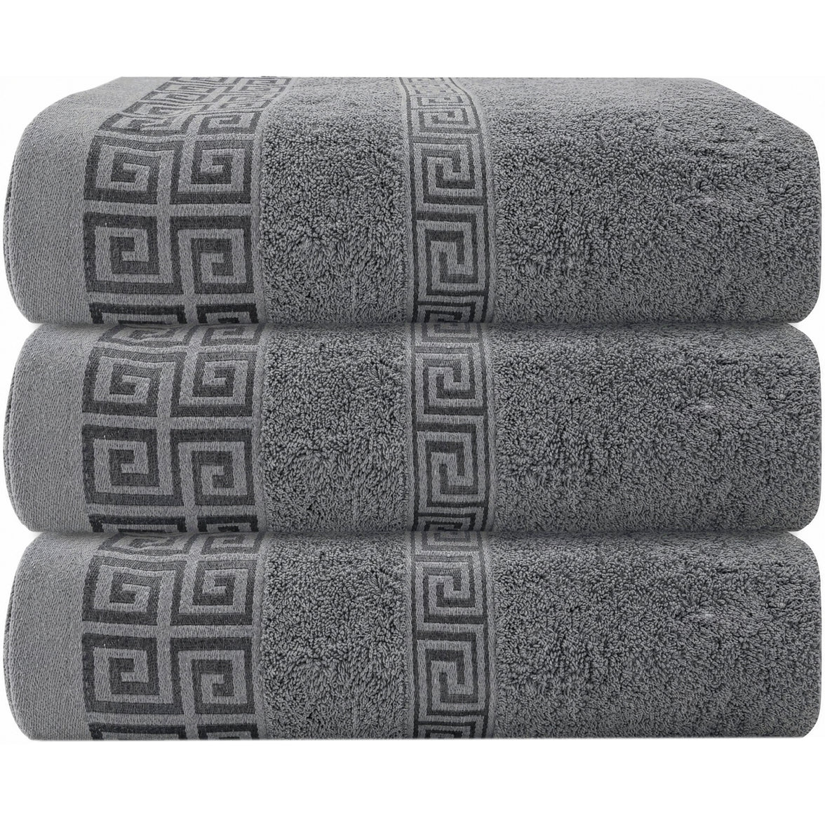 OLIVIA ROCCO Greek Microfibre Bath Sheets 3 Pack Super Absorbent 90 x 150 cm