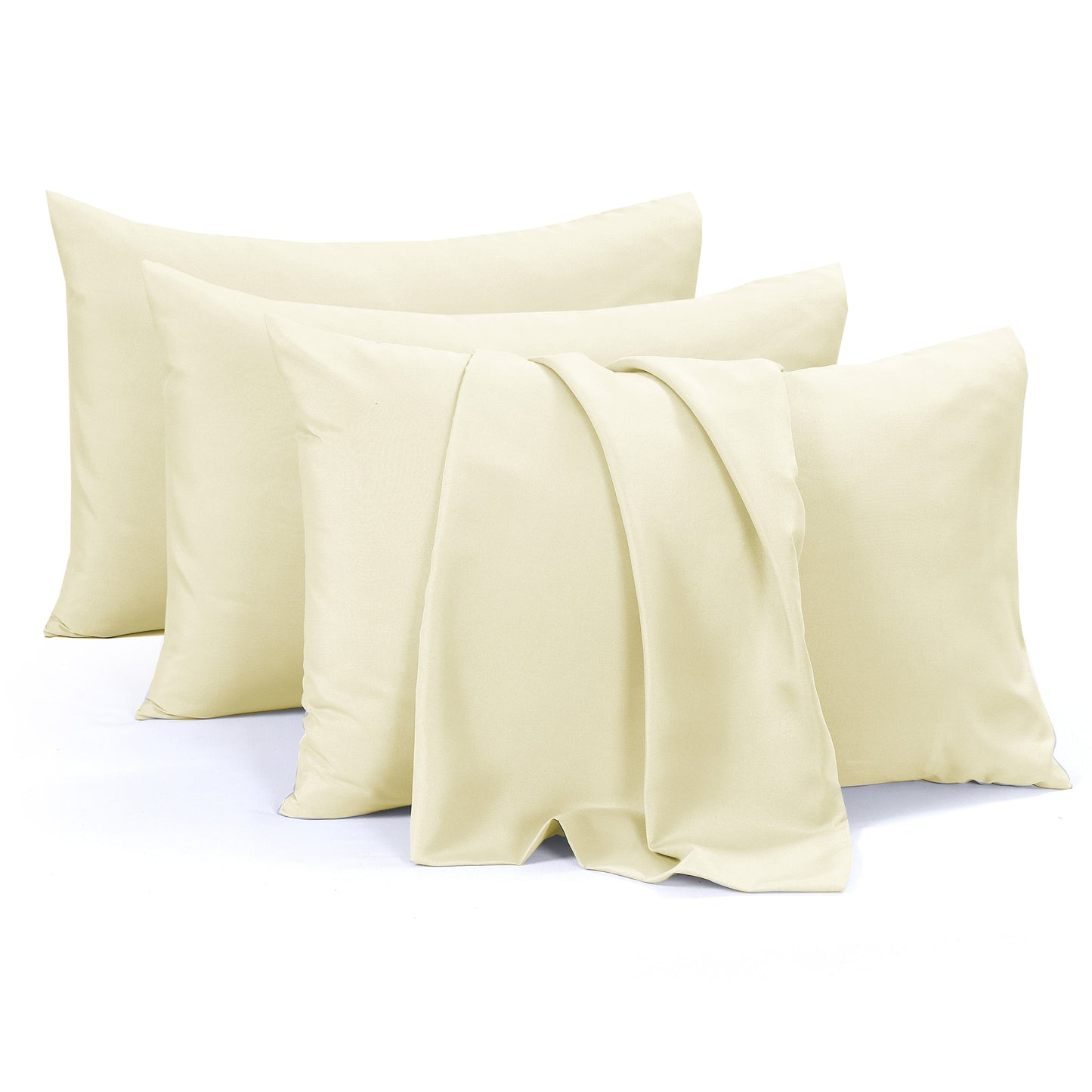 4 Pack Pillowcases Standard 50 x 75 cm Soft Brushed Microfiber Pillow Covers Envelope Closure Wrinkle Set by Olivia Rocco Cream Pillows