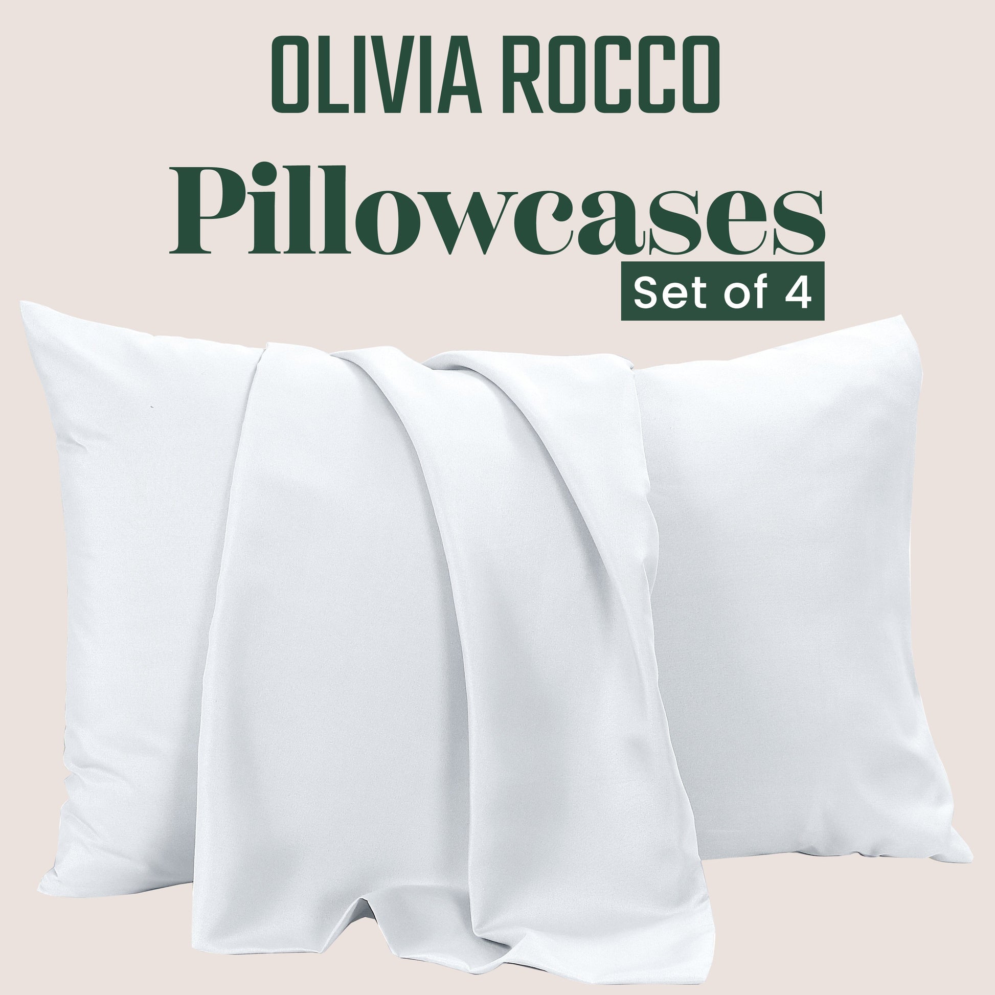 4 Pack Pillowcases Standard 50 x 75 cm Soft Brushed Microfiber Pillow Covers Envelope Closure Wrinkle Set by Olivia Rocco Pillows