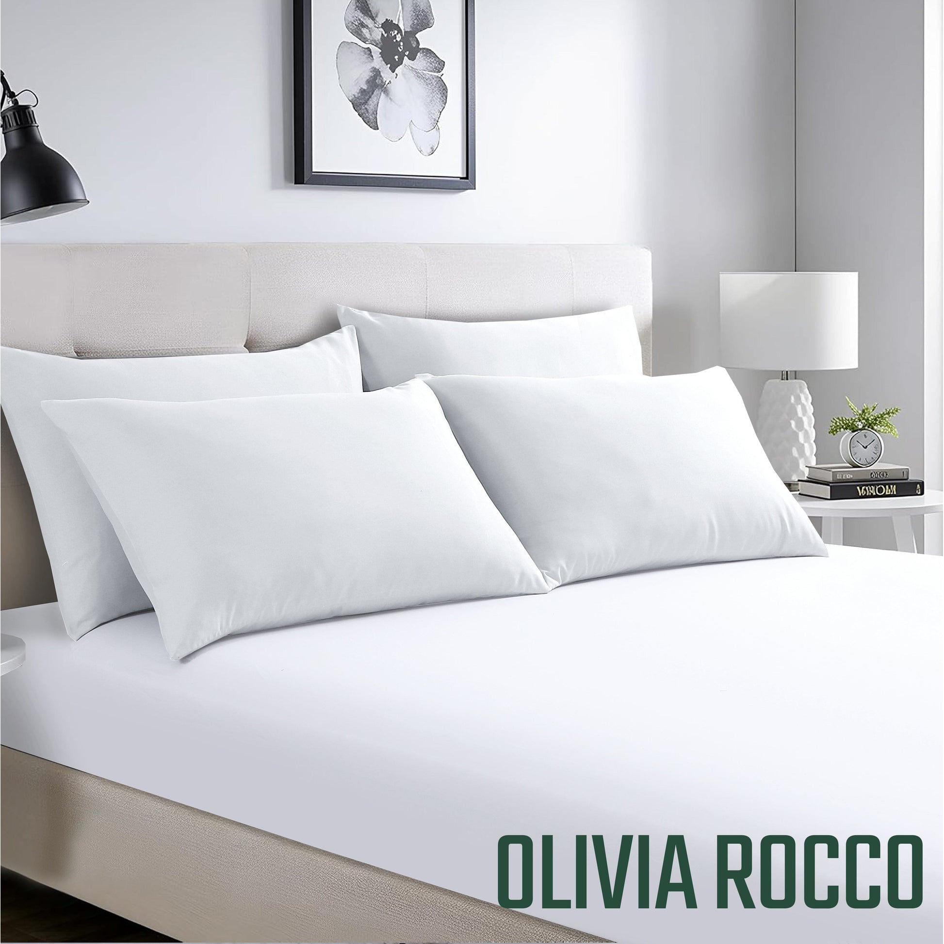 4 Pack Pillowcases Standard 50 x 75 cm Soft Brushed Microfiber Pillow Covers Envelope Closure Wrinkle Set by Olivia Rocco Pillows