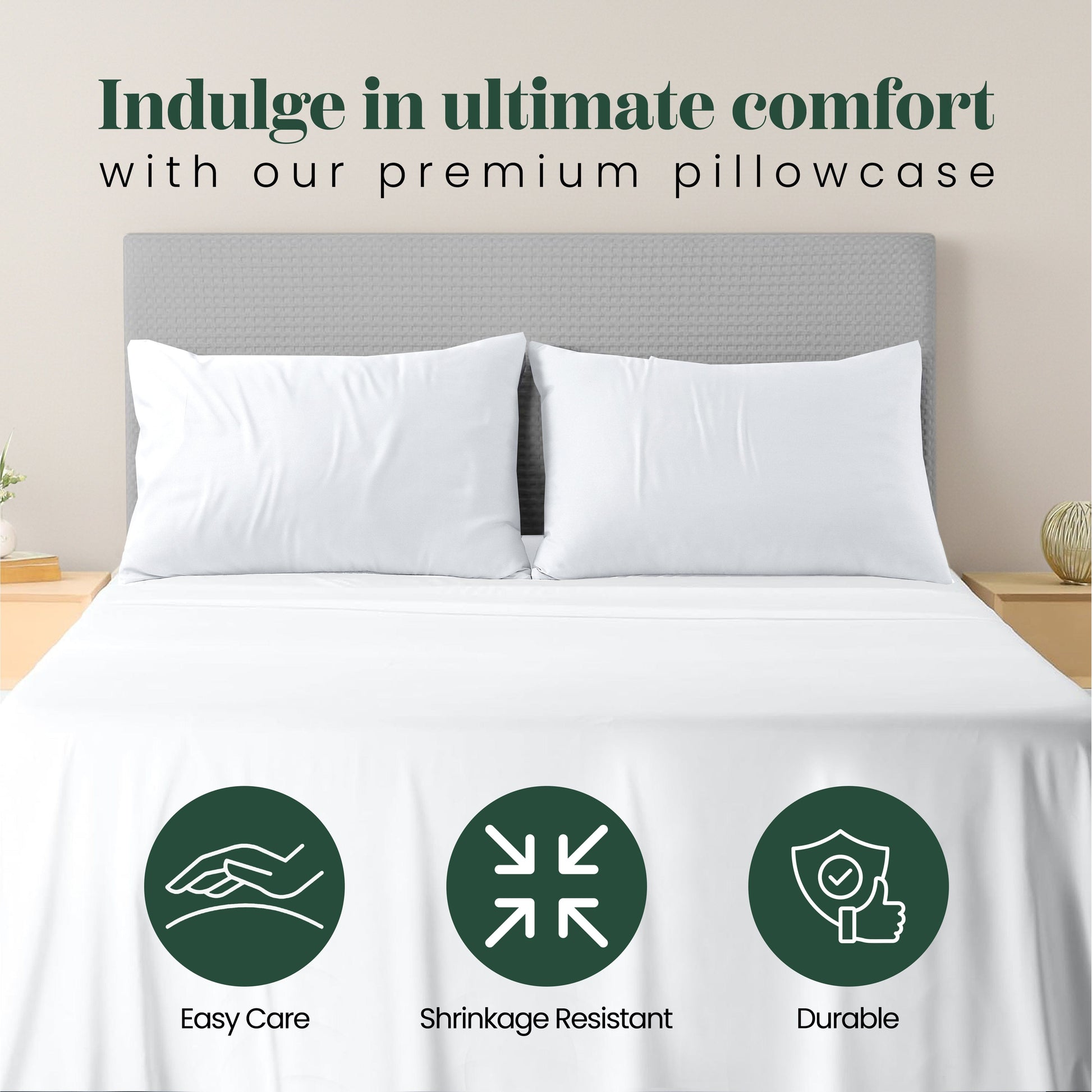 4 Pack Pillowcases Standard 50 x 75 cm Soft Brushed Microfiber Pillow Covers Envelope Closure Wrinkle Set by Olivia Rocco Pillows