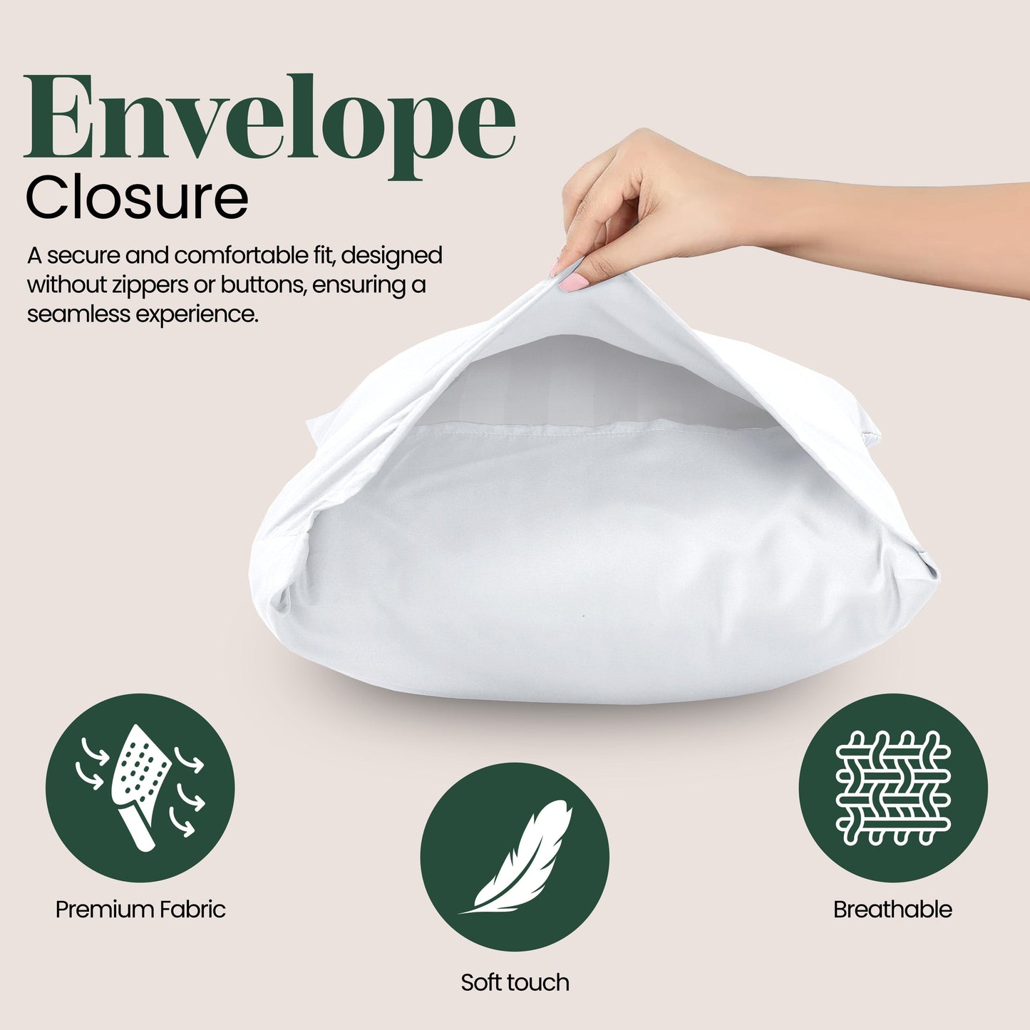 4 Pack Pillowcases Standard 50 x 75 cm Soft Brushed Microfiber Pillow Covers Envelope Closure Wrinkle Set by Olivia Rocco Pillows