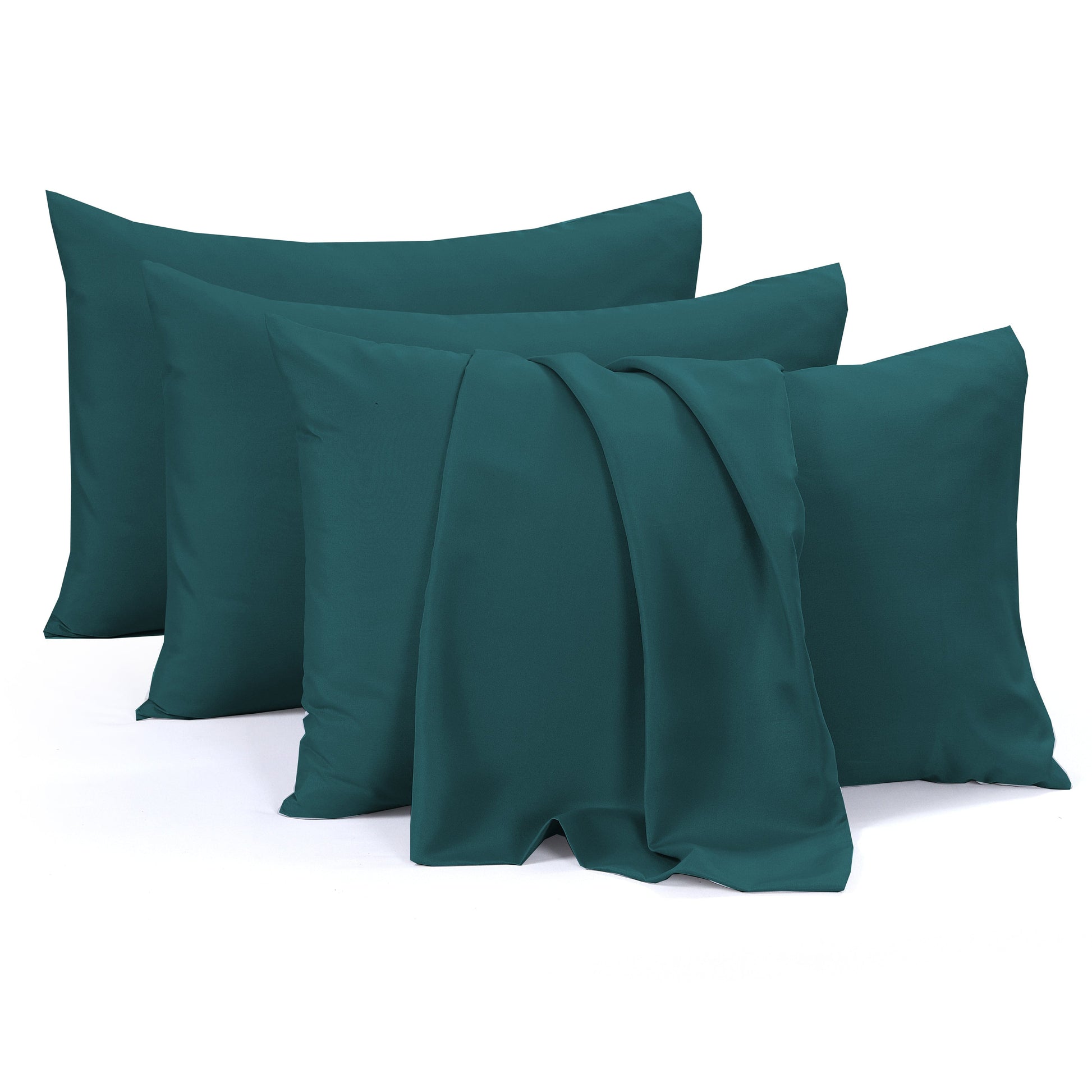 4 Pack Pillowcases Standard 50 x 75 cm Soft Brushed Microfiber Pillow Covers Envelope Closure Wrinkle Set by Olivia Rocco Teal Pillows
