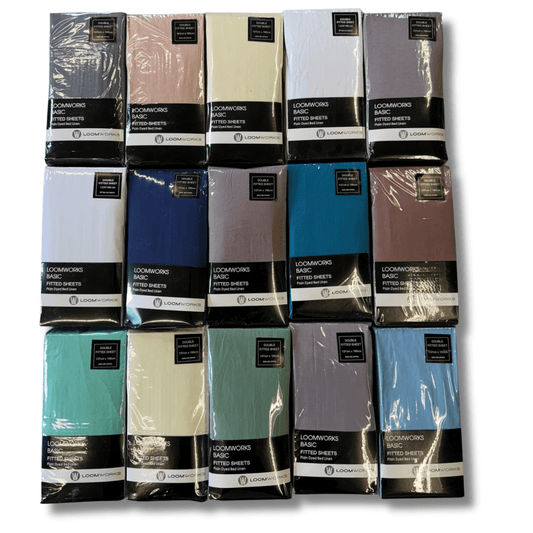4 Pack Polycotton Easycare Fitted Sheets Soft Comfort Bedsheets Random Assorted Colours by OLIVIA ROCCO SINGLE Fitted Sheet