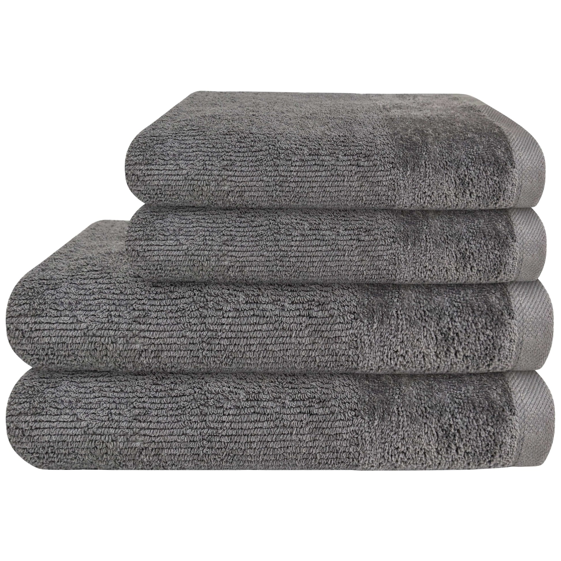 4 Piece Regal Towel Bale Set with 2 Large Bath & 2 Hand Towels Ultra Soft Quick Drying Highly Absorbent 100% Cotton Bathroom Sets by Olivia Rocco Grey Towels