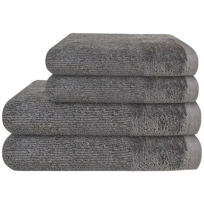 4 Piece Regal Towel Bale Set with 2 Large Bath & 2 Hand Towels Ultra Soft Quick Drying Highly Absorbent 100% Cotton Bathroom Sets by Olivia Rocco Grey Towels