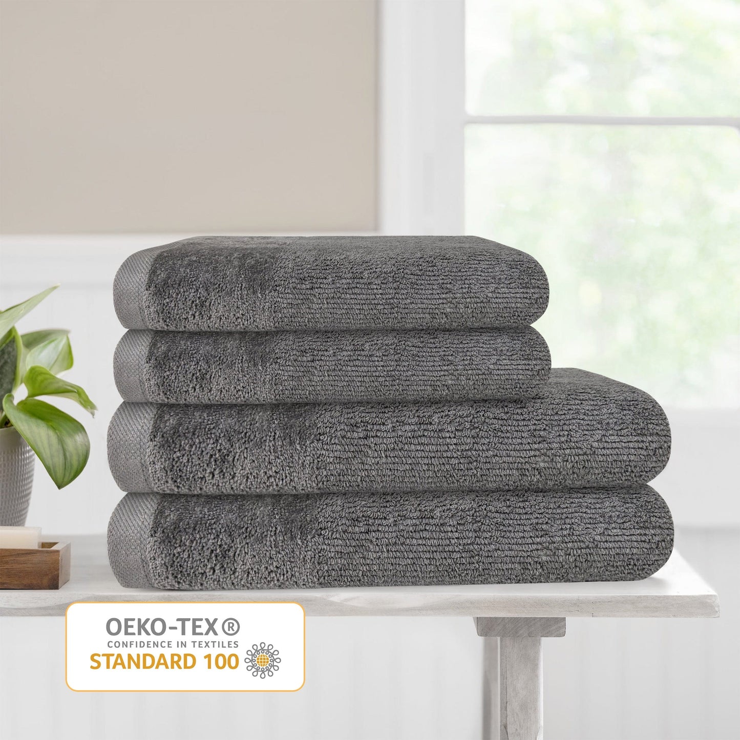 4 Piece Regal Towel Bale Set with 2 Large Bath & 2 Hand Towels Ultra Soft Quick Drying Highly Absorbent 100% Cotton Bathroom Sets by Olivia Rocco Towels