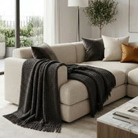 OLIVIA ROCCO Box Stitch Chenille Throw Soft Microfibre 130 x 170 cm