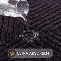 OLIVIA ROCCO diamond memory foam bathroom bath mat set with non-slip backing, two-piece design, soft and plush for comfort.