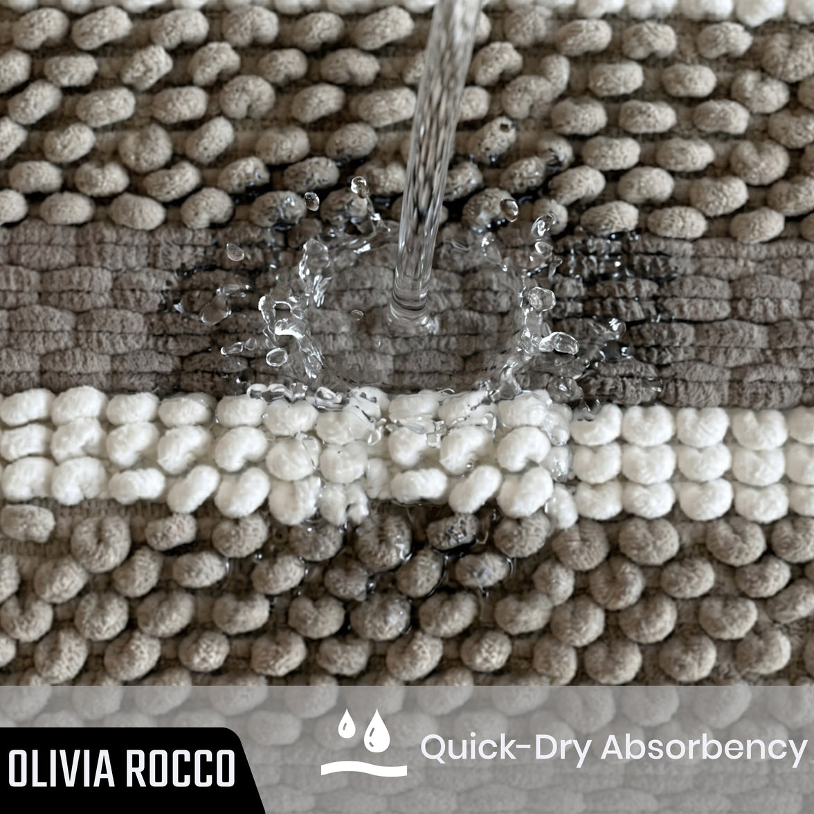 OLIVIA ROCCO Luxor Cotton Bath Mat Non-Slip Super Absorbent 50 x 80 cm