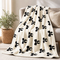 OLIVIA ROCCO Printed Fleece Throw Blanket Super Soft Warm Sofa Bed Throw Bows Highland Cow Candy Cane 130 x 180 cm