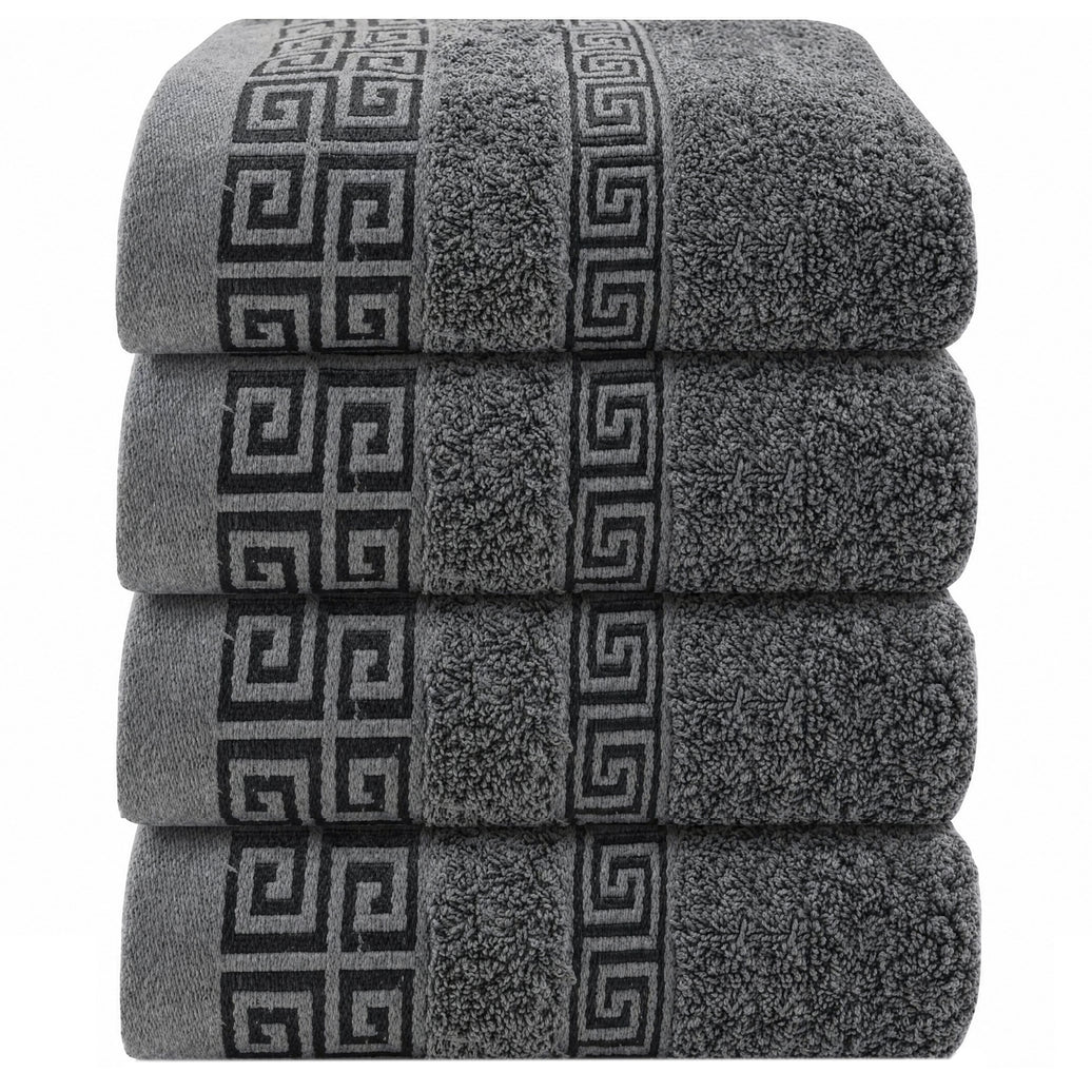 OLIVIA ROCCO Greek Microfibre Hand Towels 4 Pack Soft Absorbent 50 x 85 cm