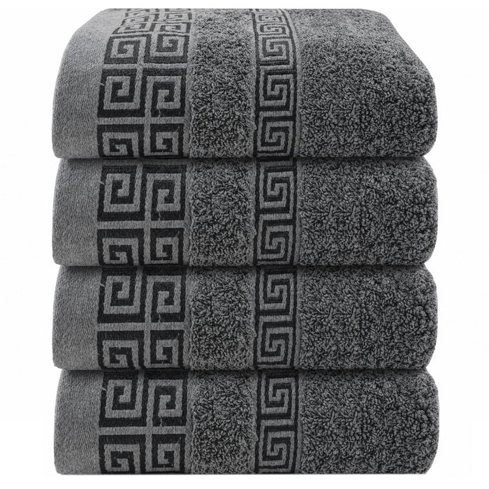 OLIVIA ROCCO Greek Microfibre Hand Towels 4 Pack Soft Absorbent 50 x 85 cm