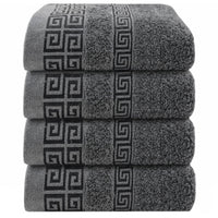 OLIVIA ROCCO Greek Microfibre Hand Towels 4 Pack Soft Absorbent 50 x 85 cm