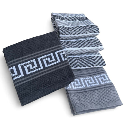 5 Pack Venice Tea Towels 100% Cotton Premium Super Absorbent Quick Drying Soft Kitchen Dish Cloth Set by Olivia Rocco Tea Towel