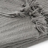 OLIVIA ROCCO Cable Knit Cotton Throw Tassel Fringe 120 x 150 cm
