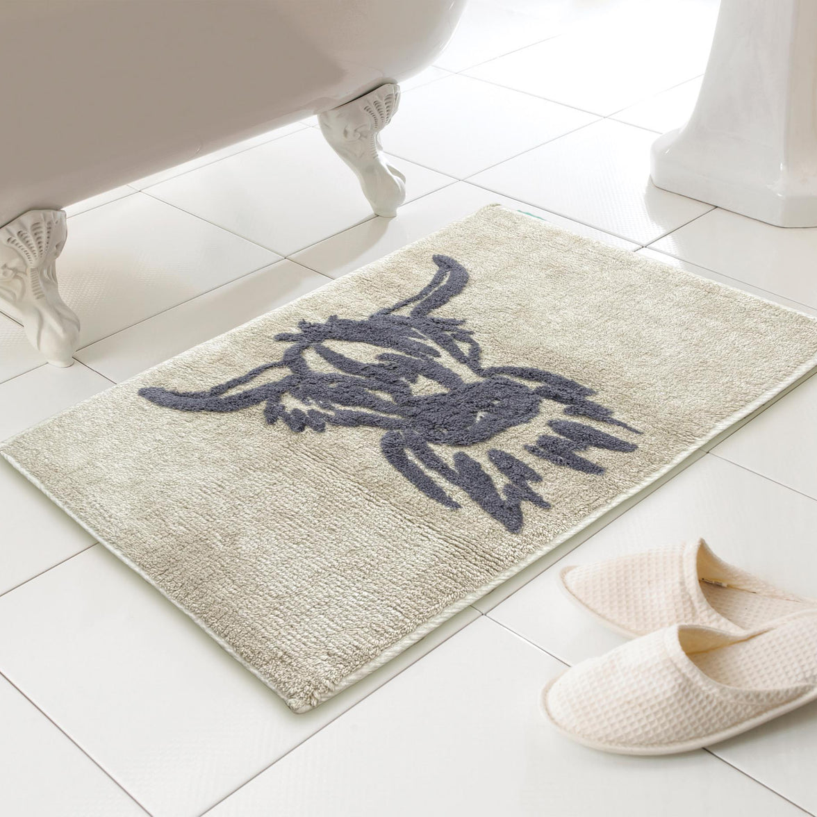 CHAMONIX Highland Cow Bath Mat 100% Cotton Soft Absorbent Non Slip Bathroom Rug 46 x 76 cm
