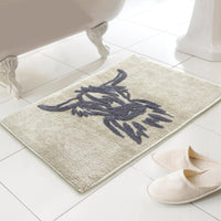 CHAMONIX Highland Cow Bath Mat 100% Cotton Soft Absorbent Non Slip Bathroom Rug 46 x 76 cm