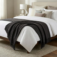 OLIVIA ROCCO Box Stitch Chenille Throw Soft Microfibre 130 x 170 cm