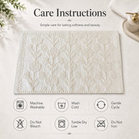 OLIVIA ROCCO Floral Cotton Bath Mat Non-Slip Super Absorbent 50 x 80 cm