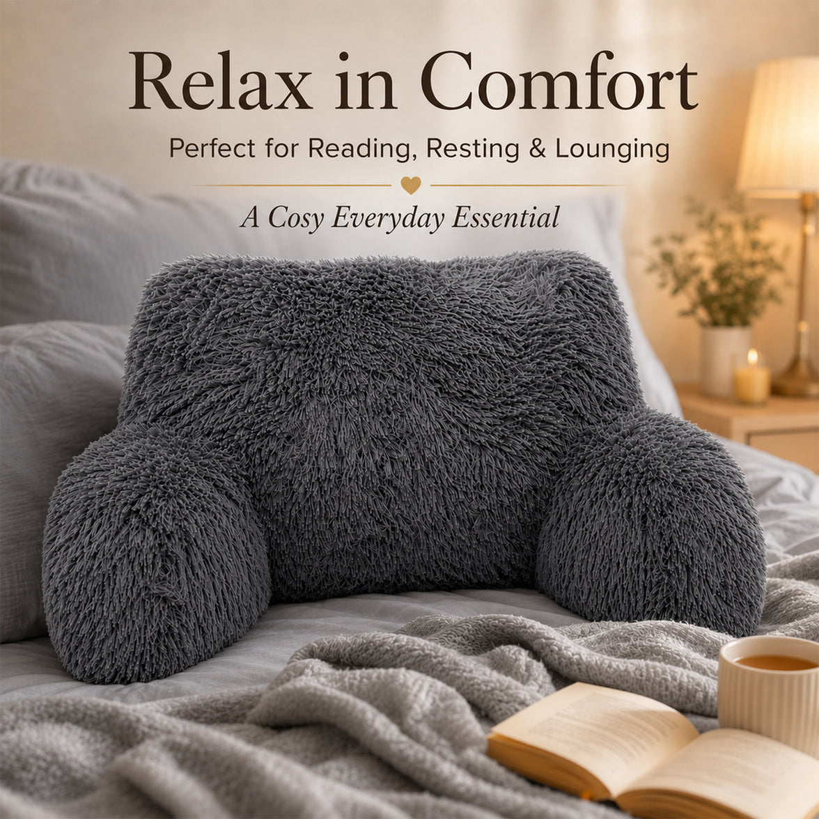 OLIVIA ROCCO Snuggle Bedrest Reading Pillow with Arms Back Support Cushion