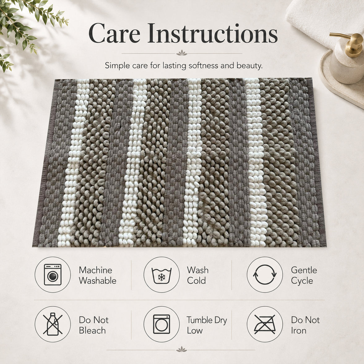 OLIVIA ROCCO Luxor Cotton Bath Mat Non-Slip Super Absorbent 50 x 80 cm