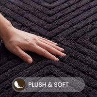 OLIVIA ROCCO diamond-patterned memory foam bath mat set with non-slip backing, two-piece bathroom rug for comfort and safety
