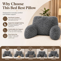 OLIVIA ROCCO Snuggle Bedrest Reading Pillow with Arms Back Support Cushion