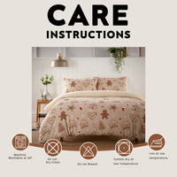 OLIVIA ROCCO Ginger Bread & Candy Canes Teddy Fleece Reversible Duvet Set with Pillowcases