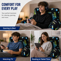 OLIVIA ROCCO Kids Gaming Bedrest Pillow with Arms Back Support