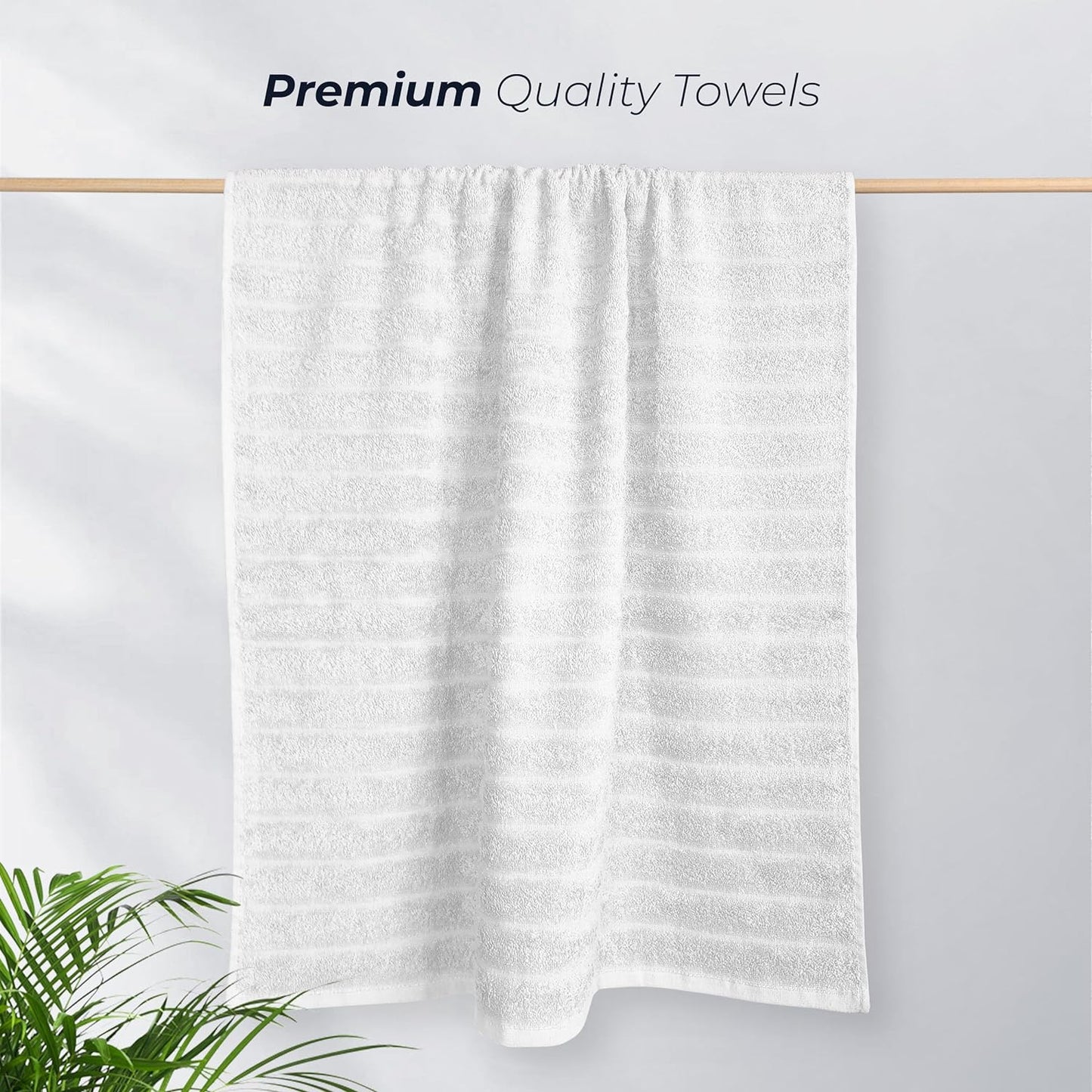 Luxurious Hydro Cotton Ribbed Towel Set by OLIVIA ROCCO Super Soft Lightweight Quick Dry Highly Absorbent Bath Sheets and Hand Towels Charcoal Bath Linens 2 Pack Jumbo Bath Sheets and 4 Hand Towels for Bathroom and Shower Durability and High Quality