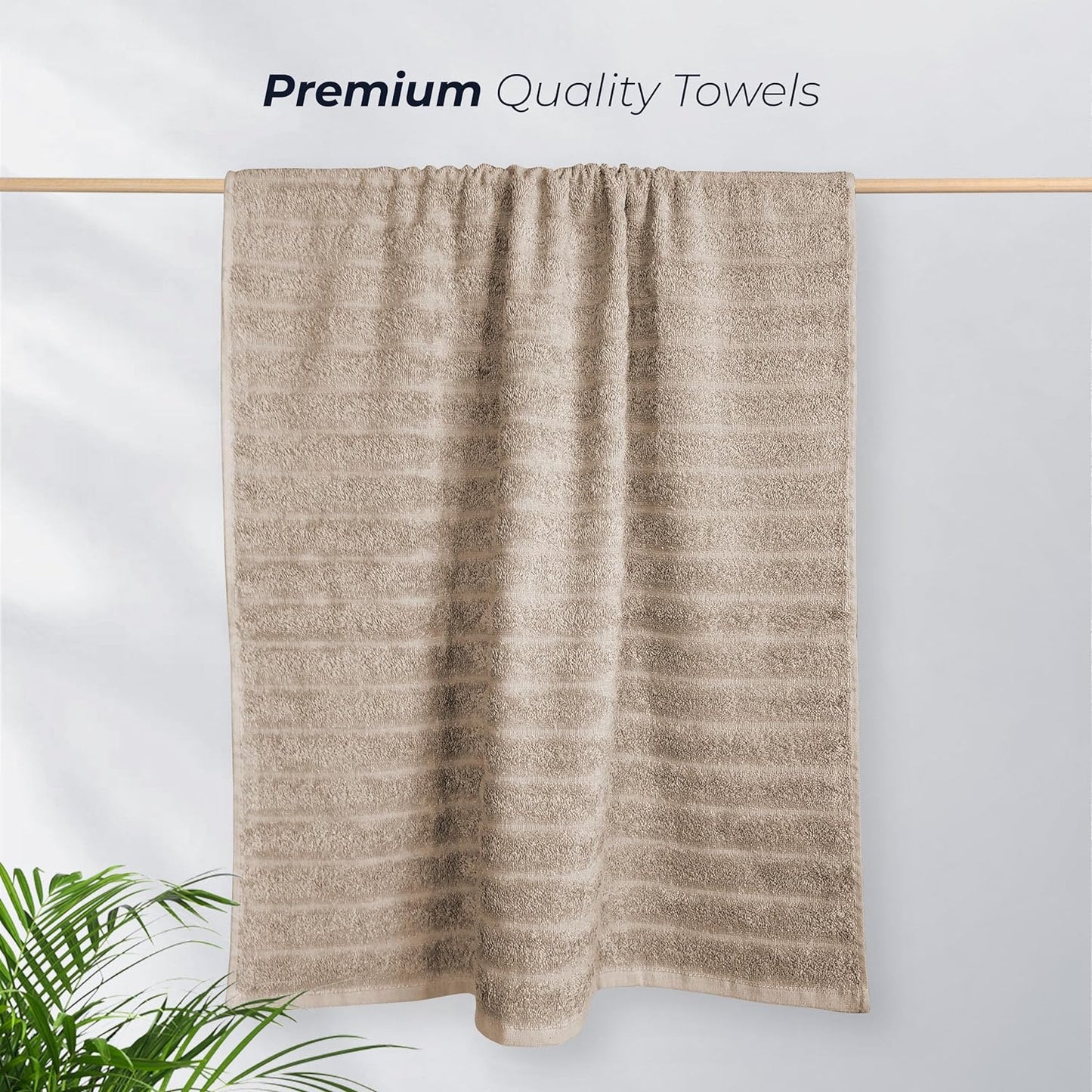 Luxurious Hydro Cotton Ribbed Towel Set by OLIVIA ROCCO Super Soft Lightweight Quick Dry Highly Absorbent Bath Sheets and Hand Towels Charcoal Bath Linens 2 Pack Jumbo Bath Sheets and 4 Hand Towels for Bathroom and Shower Durability and High Quality