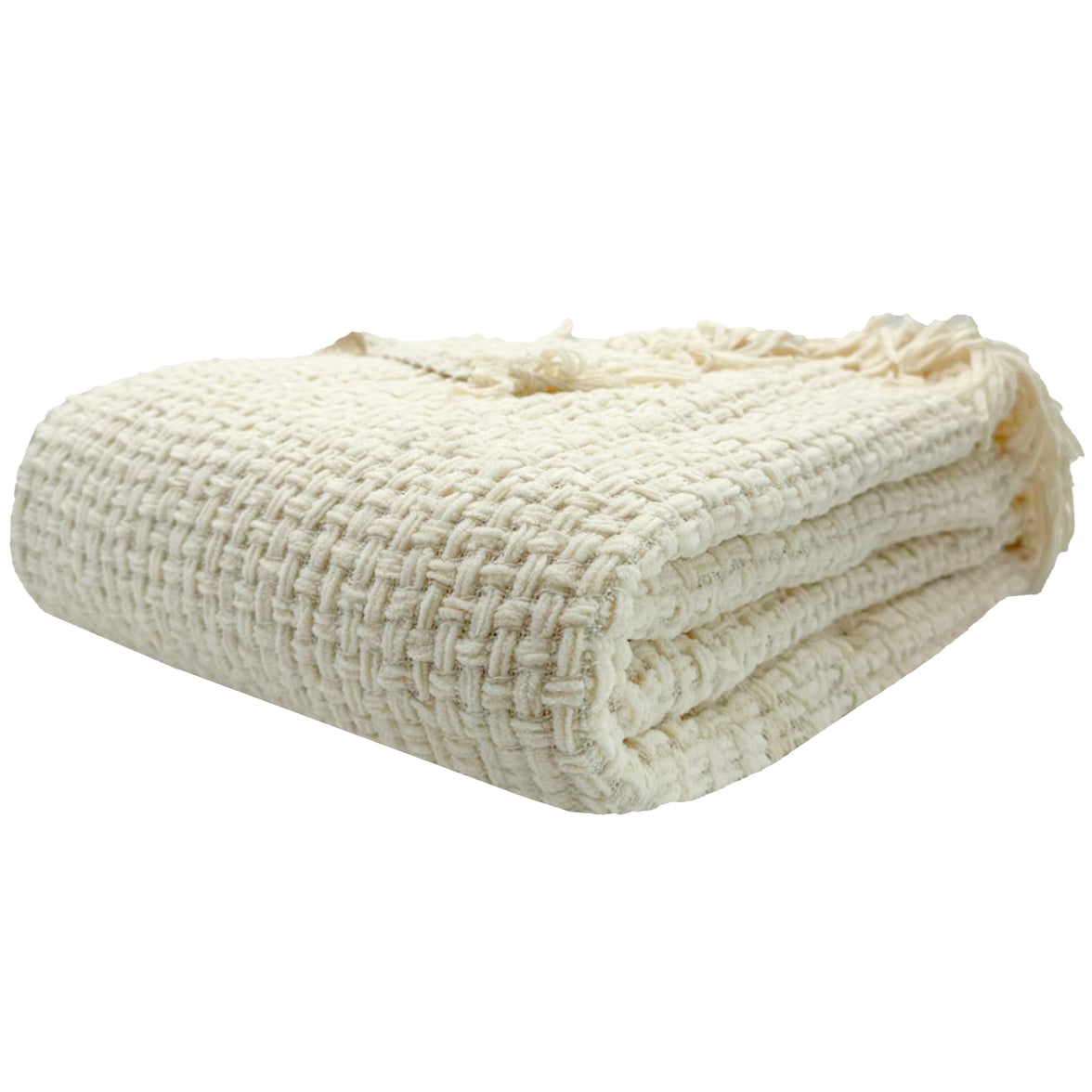 OLIVIA ROCCO Box Stitch Chenille Throw Soft Microfibre 130 x 170 cm