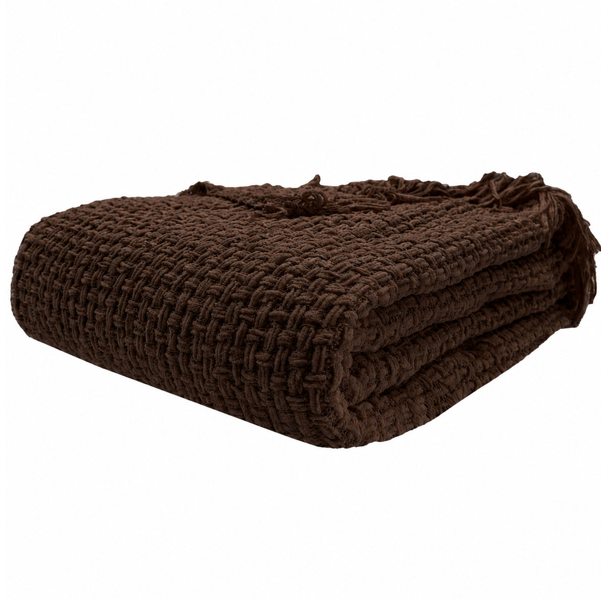 OLIVIA ROCCO Box Stitch Chenille Throw Soft Microfibre 130 x 170 cm