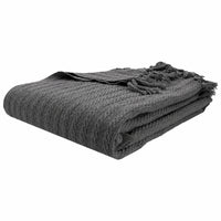 OLIVIA ROCCO Cable Knit Cotton Throw Tassel Fringe 120 x 150 cm