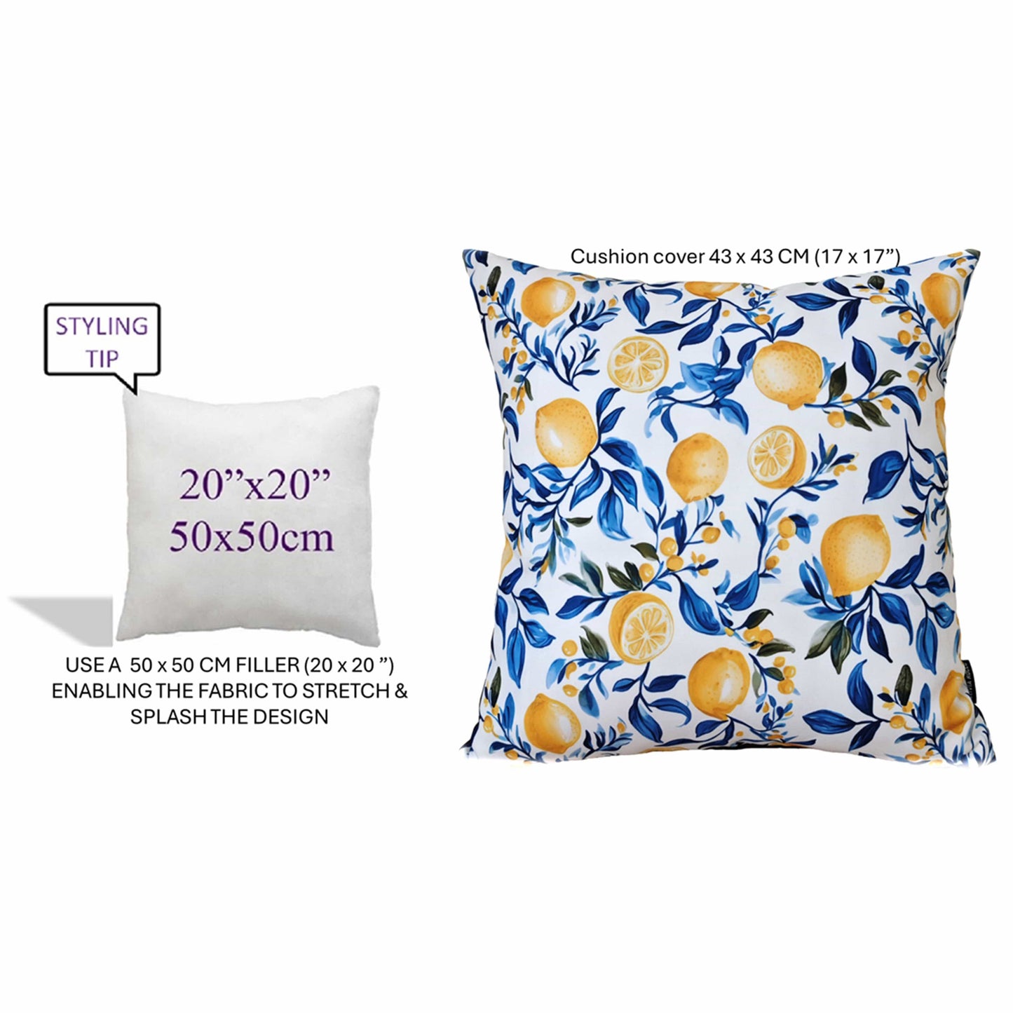 Amalfi Waterproof Cushion Covers 43 x 43 cm Reversible Breathable Decorative Cover for Indoor & Outdoor Use Patio Garden Sofa Bed Chair by OLIVIA ROCCO AMALFI / 43 x 43 cm Cushions