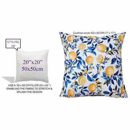 Amalfi Waterproof Cushion Covers 43 x 43 cm Reversible Breathable Decorative Cover for Indoor & Outdoor Use Patio Garden Sofa Bed Chair by OLIVIA ROCCO AMALFI / 43 x 43 cm Cushions