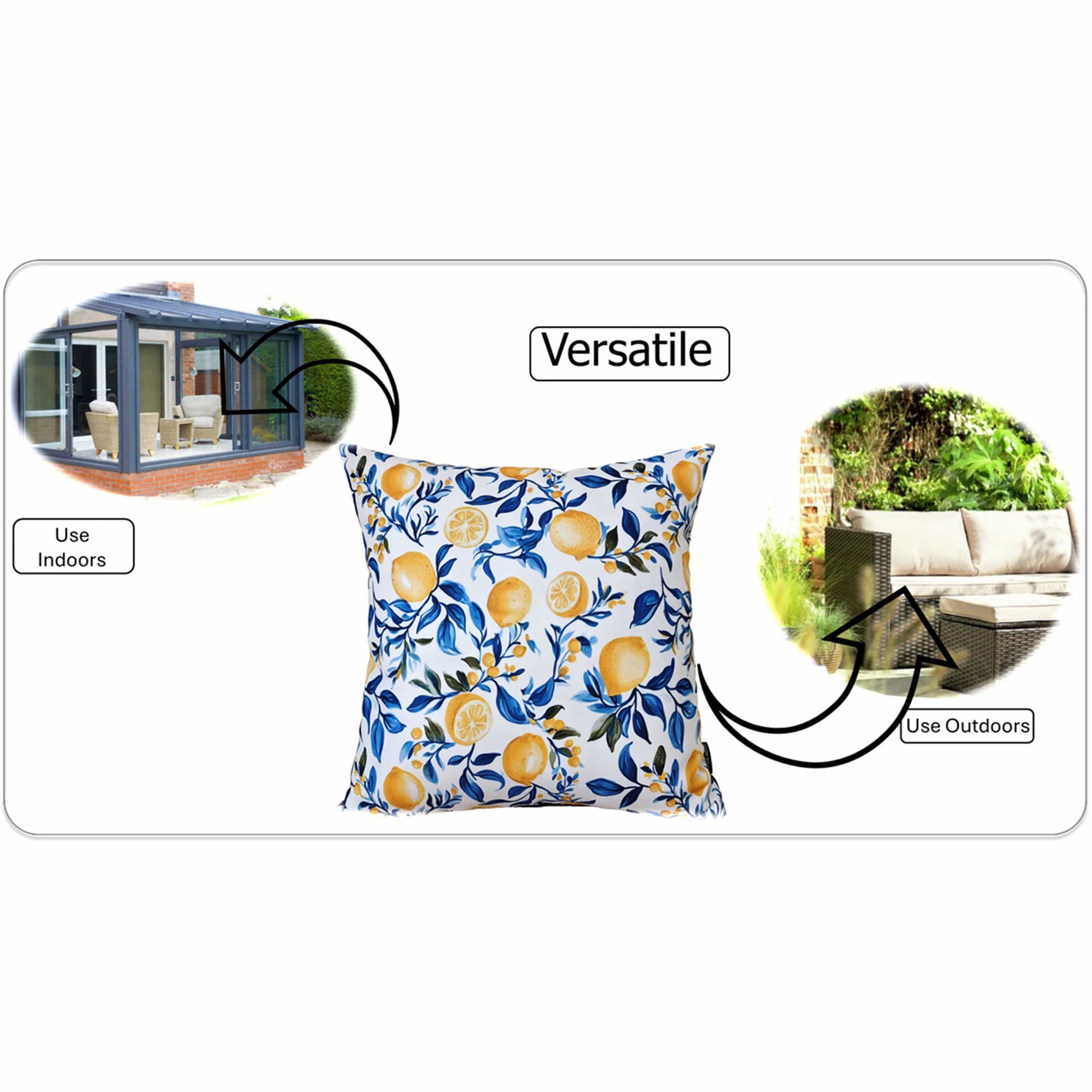 Amalfi Waterproof Cushion Covers 43 x 43 cm Reversible Breathable Decorative Cover for Indoor & Outdoor Use Patio Garden Sofa Bed Chair by OLIVIA ROCCO AMALFI / 43 x 43 cm Cushions