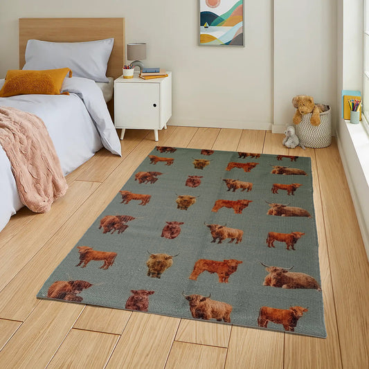 Animal Printed Rug Highland Cow Modern Non-Slip Soft Durable Floor Rug for Living Room Bedroom Hallway & Office by OLIVIA ROCCO 60 x 90 CM / HIGHLAND COW Rugs