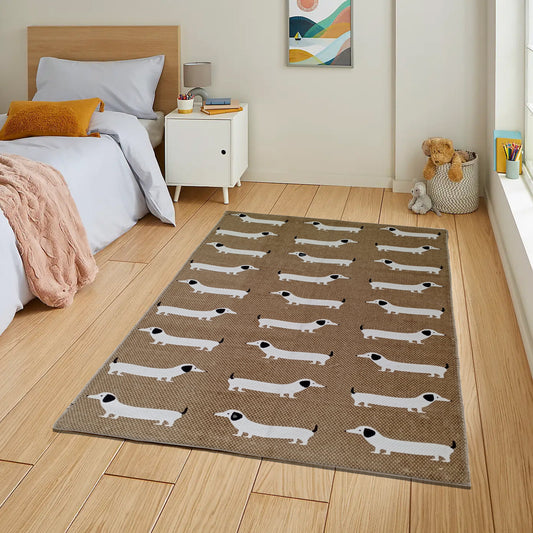 Animal Printed Rug Sausage Dog Modern Non-Slip Soft Durable Floor Rug for Living Room Bedroom Hallway & Office by OLIVIA ROCCO 60 x 90 CM / SAUSAGE DOG Rugs