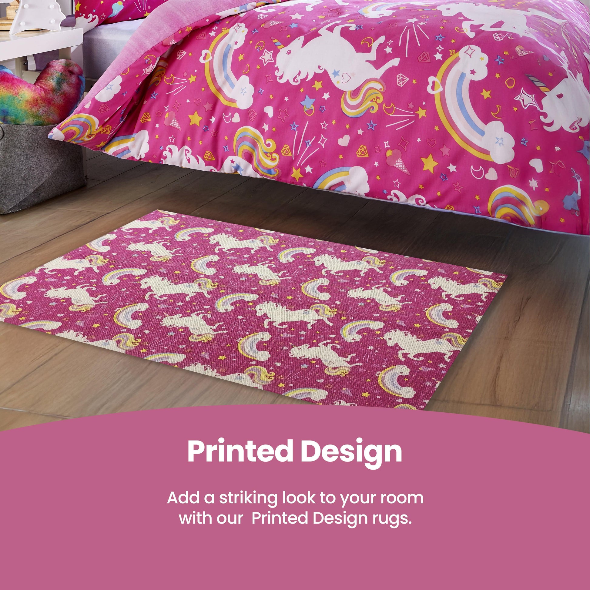 Animal Printed Rug Unicorn Modern Non-Slip Soft Durable Floor Rug for Living Room Bedroom Hallway & Office 60 x 90 cm / Unicorn OLIVIA ROCCO Rugs