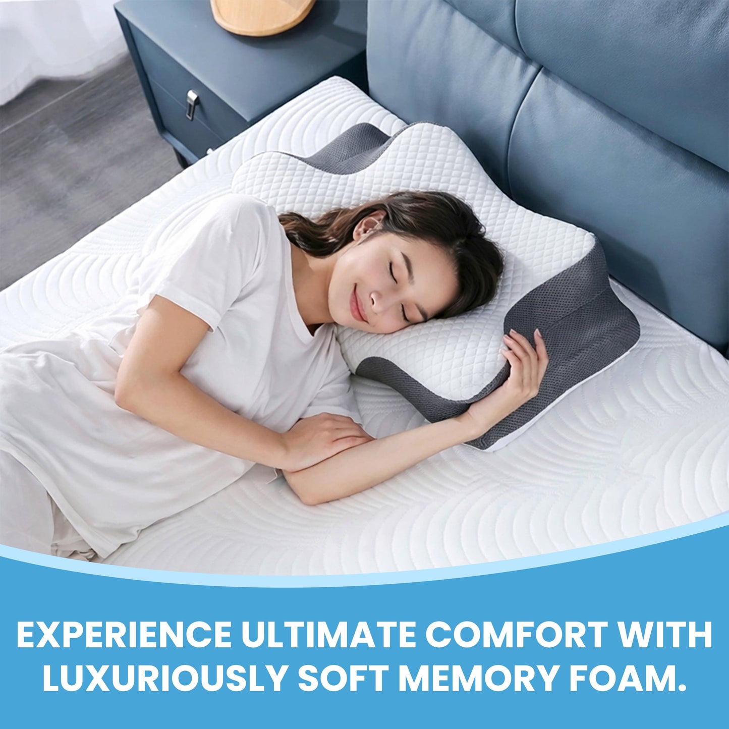 Anti Snore Memory Foam Pillow Orthopedic Supportive Neck Ergonomic side sleeper pillows 63 x 38 cm by OLIVIA ROCCO 60 x 38 CM Pillows