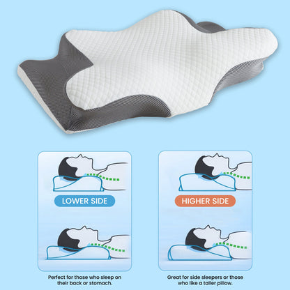 Anti Snore Memory Foam Pillow Orthopedic Supportive Neck Ergonomic side sleeper pillows 63 x 38 cm by OLIVIA ROCCO 60 x 38 CM Pillows