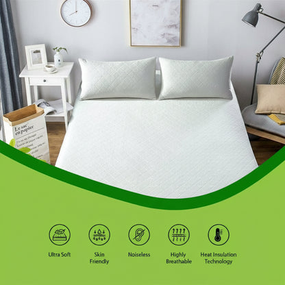 Bamboo Extra Deep Quilted Waterproof Mattress Protector Hypoallergenic Moisture-Wicking Bed Cover with Elastic Skirt by OLIVIA ROCCO Mattress Protector
